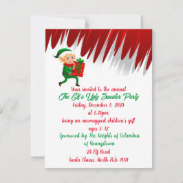 Tomte ful överklänning julinbjudan julkort