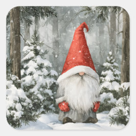 Tomte Fyrkantigt Klistermärke