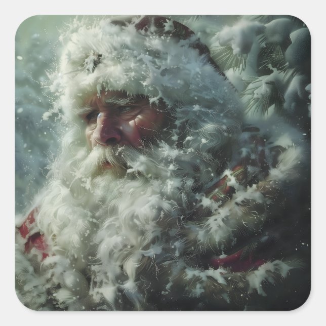 Tomte Fyrkantigt Klistermärke (Framsida)