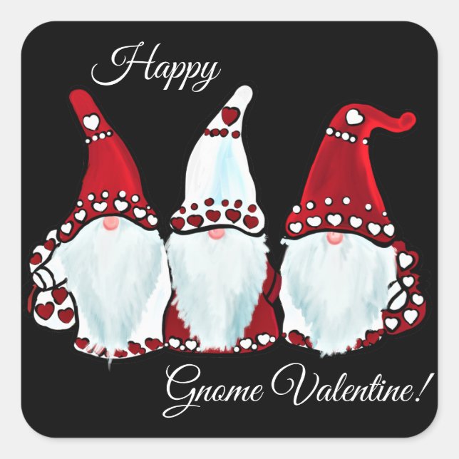 Tomte  fyrkantigt klistermärke (Framsida)