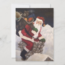 Tomte går in i skorstenen