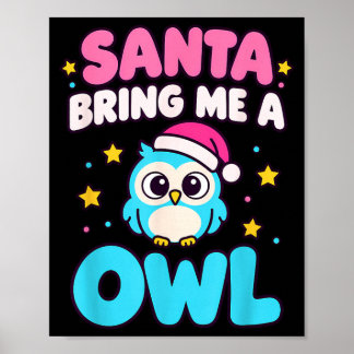 Tomte ger en uggla jul rolig jul djur poster
