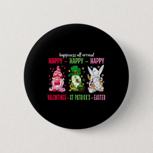 Tomte Glad Alla Hjärtans Dag St Patrick Påsk Lycka Knapp