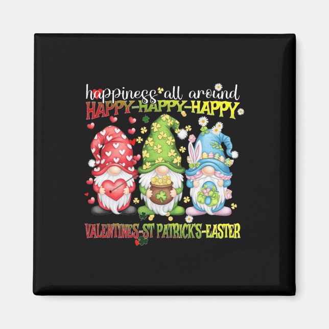 Tomte Glad Alla hjärtans dag St Patrick Påsk Lycka Magnet (Framsidan)