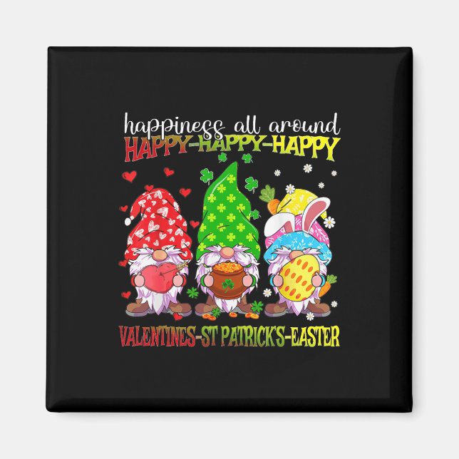 Tomte Glad Alla Hjärtans Dag St Patrick Påsk Lycka Magnet (Framsidan)