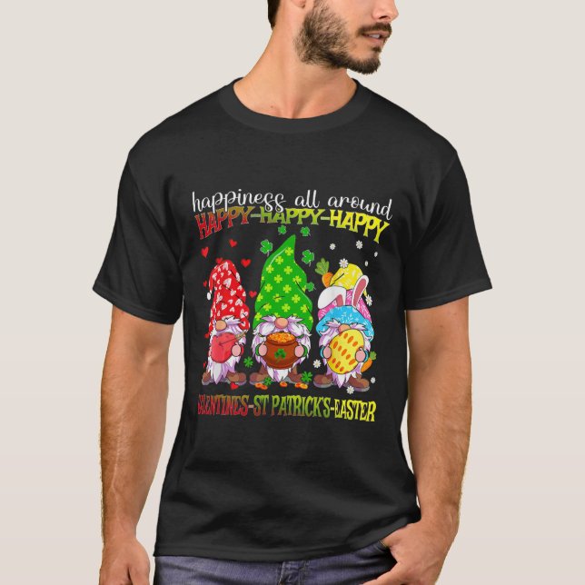 Tomte Glad Alla hjärtans dag St Patrick Påsk Lycka T Shirt (Framsida)