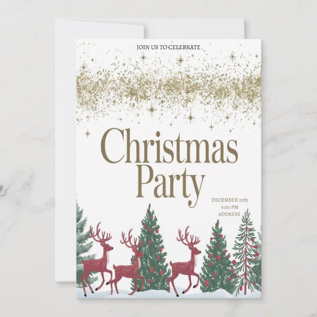 Tomte Glad Jul Festlig Julfest Inbjudan (Framsida)
