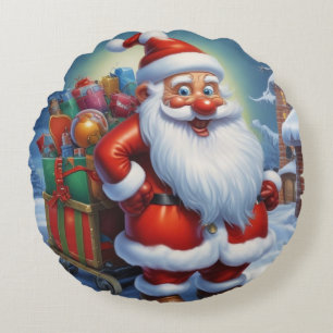 Tomte Glad Jul Gott Nytt År Rund Kudde