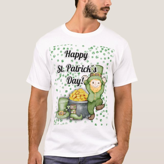 Tomte Glad St. Patrick's Day T Shirt (Framsida)