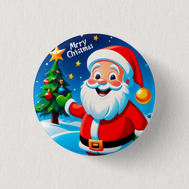 Tomte Glada Hälsning Knapp (Framsida)