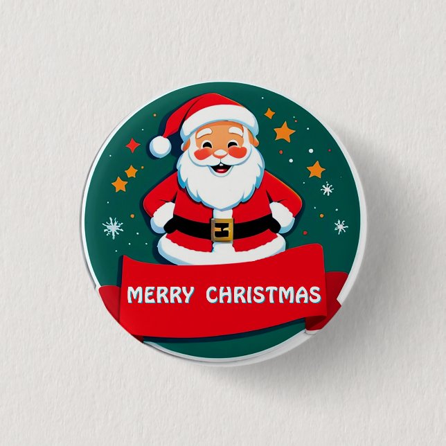 Tomte Glada Hälsning Knapp (Framsida)