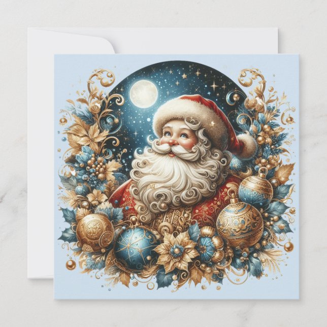 Tomte & God Jul anpassningsbar  Julkort (Framsida)