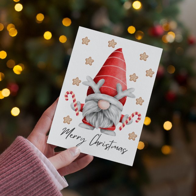 Tomte God Jul Kakor Snöflingor Karamellpinne Julkort (Skapare uppladdad)