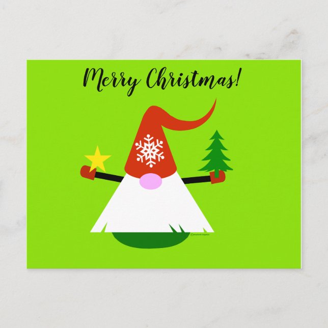 Tomte God Jul Semester Postkort Helg Vykort (Framsida)