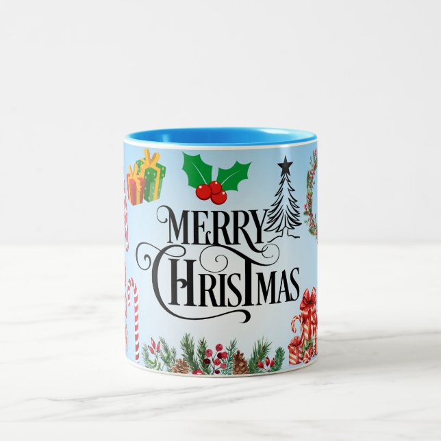 tomte, god jul Två-Tonad mugg (Center)