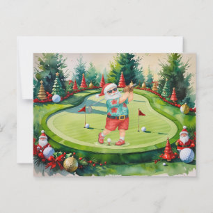 TOMTE golfar julhelg Vykort
