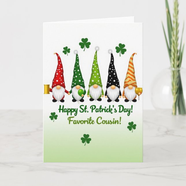 Tomte Guldkruka St Patricks Day-kort Kort (Framsida)