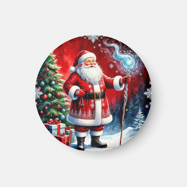 Tomte hållande magisk stav magnet (Framsidan)