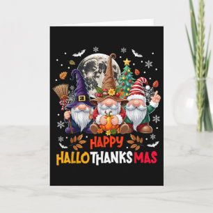 Tomte Hallothanksmas Halloween Tackgivelse Jul Kort