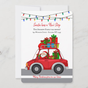 Tomte har ett nytt stopp Holiday Moving Card Julkort