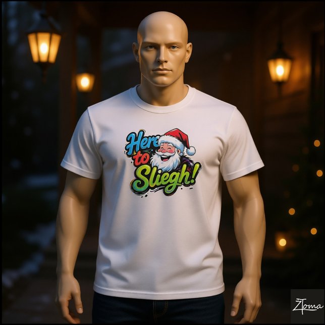 Tomte här för att sleigha Pop Art T Shirt (Skapare uppladdad)