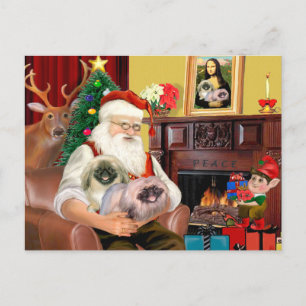 Tomte Hemma - Pekingeser (R) - Tomte Helg Vykort