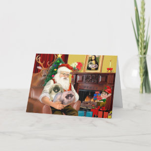 Tomte hemma - Pekingeser (R) - Tomte Helgkort