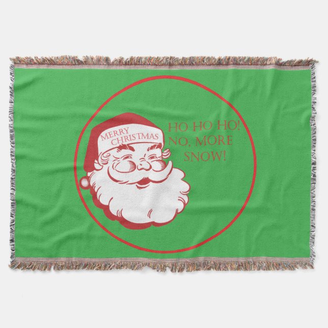 Tomte HO HO HO Ingen mer snö Söt jul Filt (Framsidan)