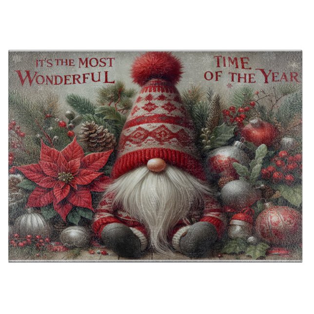 Tomte Holiday Wonder Skärbräda (Framsidan)