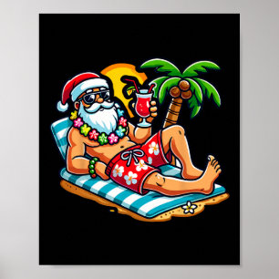 Tomte i badbyxor Jul i juli strand Poster