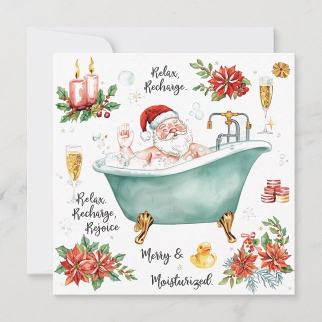 Tomte i bastun Spa jul tema Julkort (Framsida)