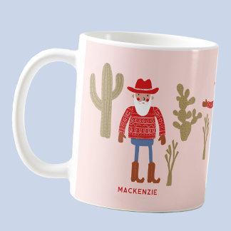 Tomte i cowboystil Jul Anpassad text Kaffemugg