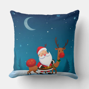 Tomte i en magisk vinterscen kudde