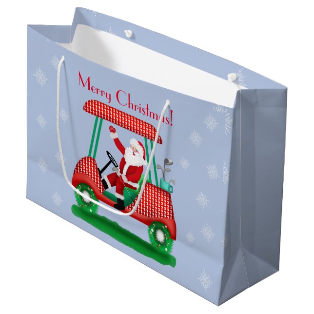 Tomte i golfkärra God Jul! (Framsidan Vinklad)