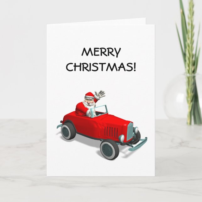 Tomte i Hot Rod Helgkort (Framsida)