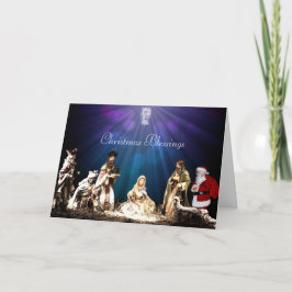 Tomte i julkrubba kort