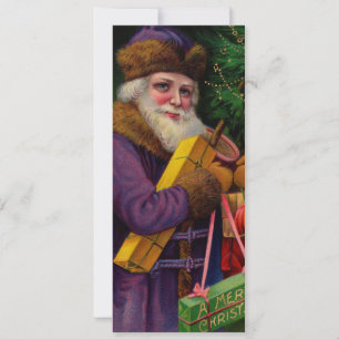 Tomte i lila inbjudan