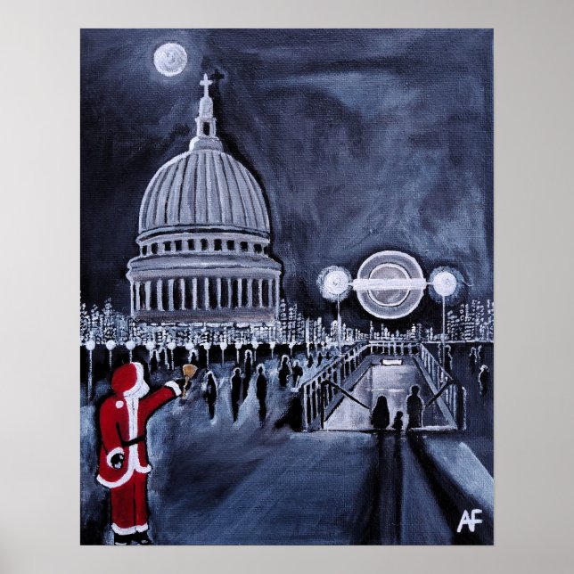 Tomte i London Målning av Alfred Fox Poster (Framsidan)
