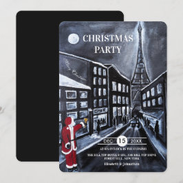 Tomte i Paris julfest Inbjudningar
