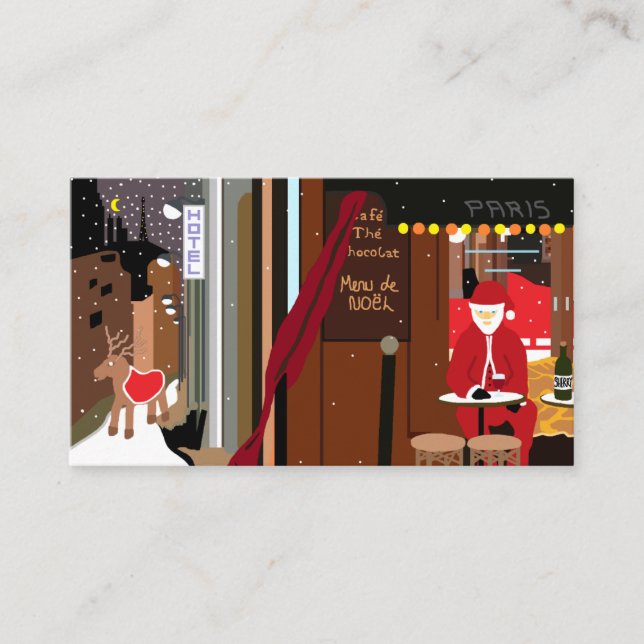 Tomte i Paris, julparty Biljett Inbjudan (Framsida)