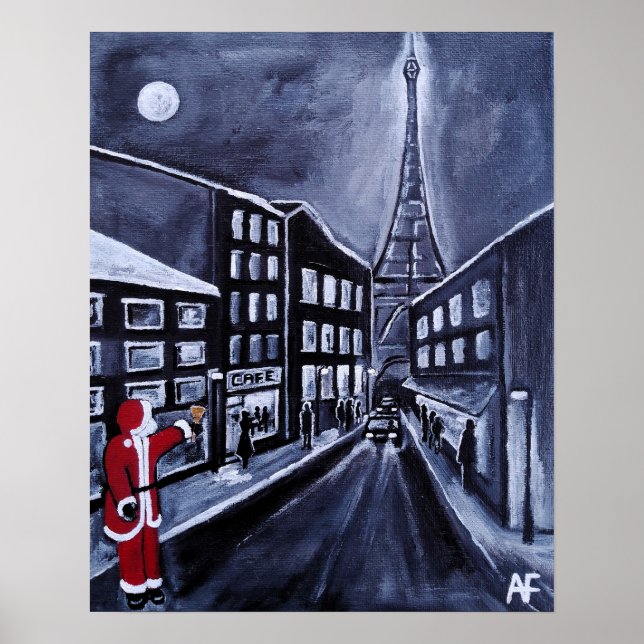 Tomte i Paris Målning av Alfred Fox Poster (Framsidan)