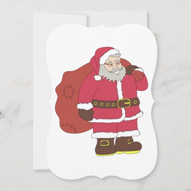 Tomte i rött med presentpåse och glasögon (Framsida)