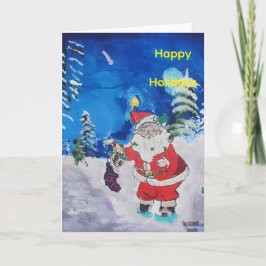 Tomte i skogen kort