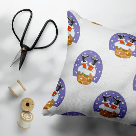 Tomte i skorsten, snö, jul, nyår prydnadskudde