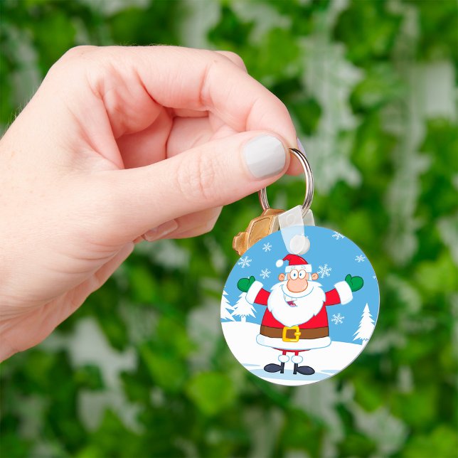 Tomte i snig snölandskap nyckelring (Skapare uppladdad)