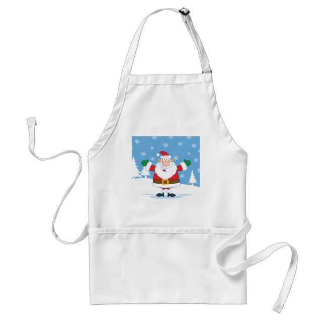 Tomte i snöig vinterscen förkläde (Framsidan)
