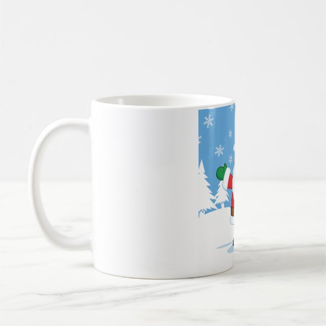 Tomte i snöig vinterscen kaffemugg (Vänster)