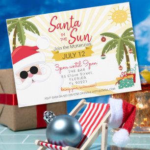 Tomte i solens sommarfest australisk jul inbjudningar