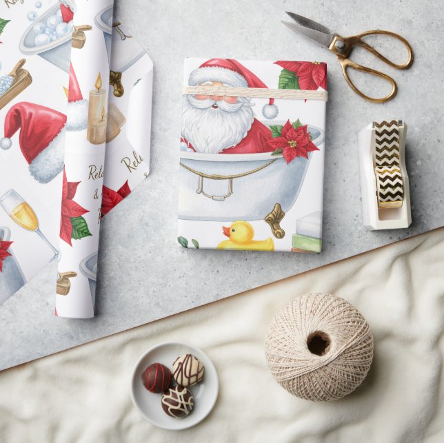 Tomte i spa badkar jul tema presentpapper (Hantverk)