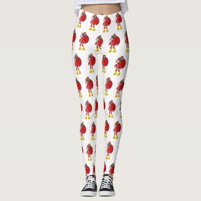 Tomte iförd stora gula stövlar leggings (Framsida)